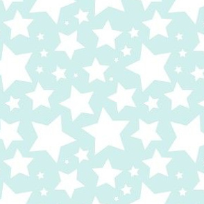 White stars on mint (medium)