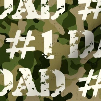 Number One Dad Green Camo - extra large scale