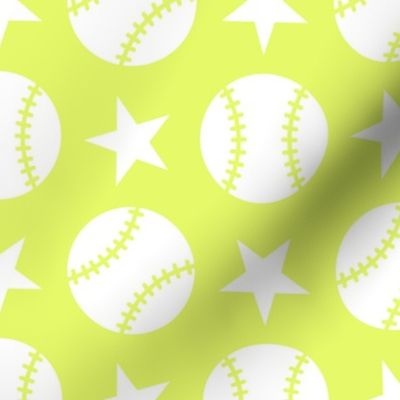Baseball Softball Stars - Neon Yellow