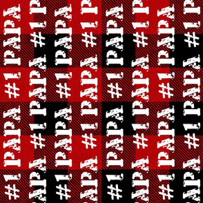 Number One Papa Red Buffalo Plaid Rotated - large scale