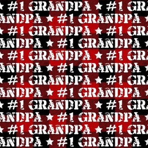Number One Grandpa Red Buffalo Plaid - large scale
