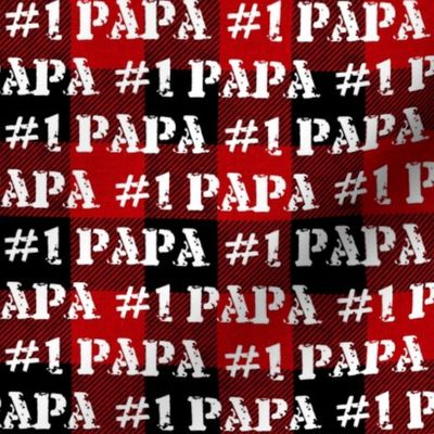 Number One Papa Red Buffalo Plaid - medium scale