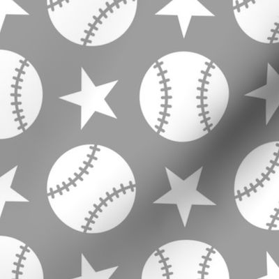 Baseball Softball Stars - Gray