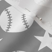 Baseball Softball Stars - Gray