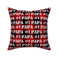 Number One Papa Red Buffalo Plaid - large scale