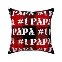 Number One Papa Red Buffalo Plaid - extra large scale