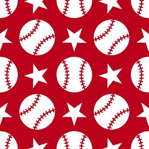 Baseball Softball Stars - Red