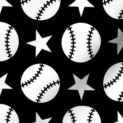 Baseball Softball Stars - Black