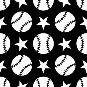 Baseball Softball Stars - Black