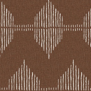 southwestern Boho Geometric in Earthy Rich Brown and Bone