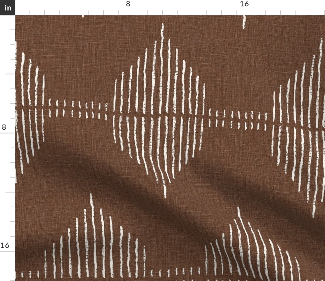 southwestern Boho Geometric in Earthy Rich Brown and Bone