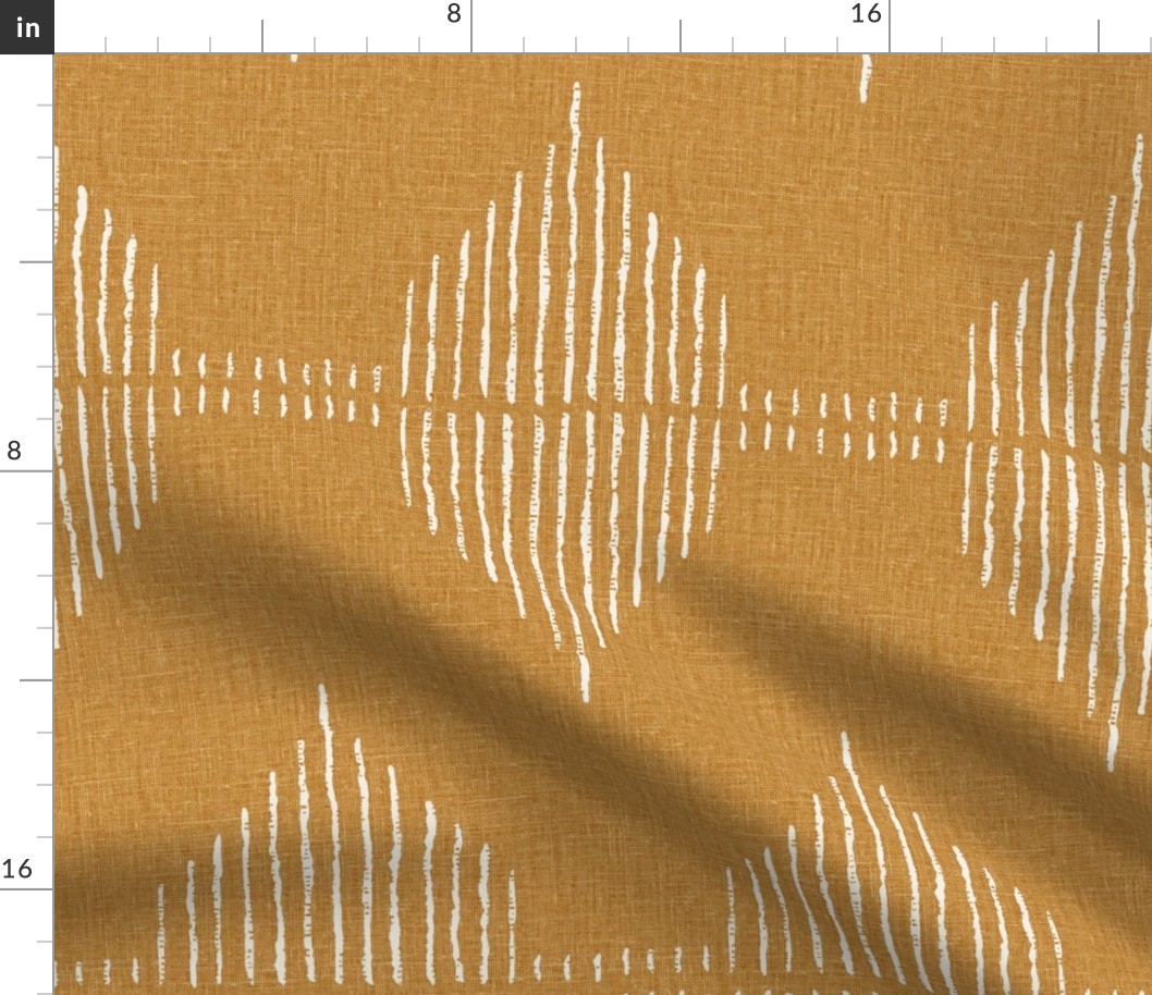 Boho southwestern minimalist Geometric - Mustard Yellow - textured linen look interiors