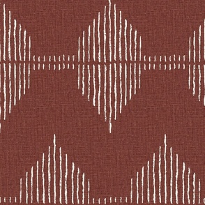 Boho Geometric Russet Red Maroon and Bone