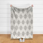 Boho southwestern modern Geometric - Off White and Charcoal - textured linen look interiors