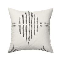 Boho southwestern modern Geometric - Off White and Charcoal - textured linen look interiors