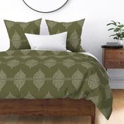 Boho southwestern Geometric - Olive Green - textured linen look interiors