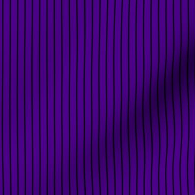 Small Vertical Pin Stripe Pattern - Royal Purple and Black