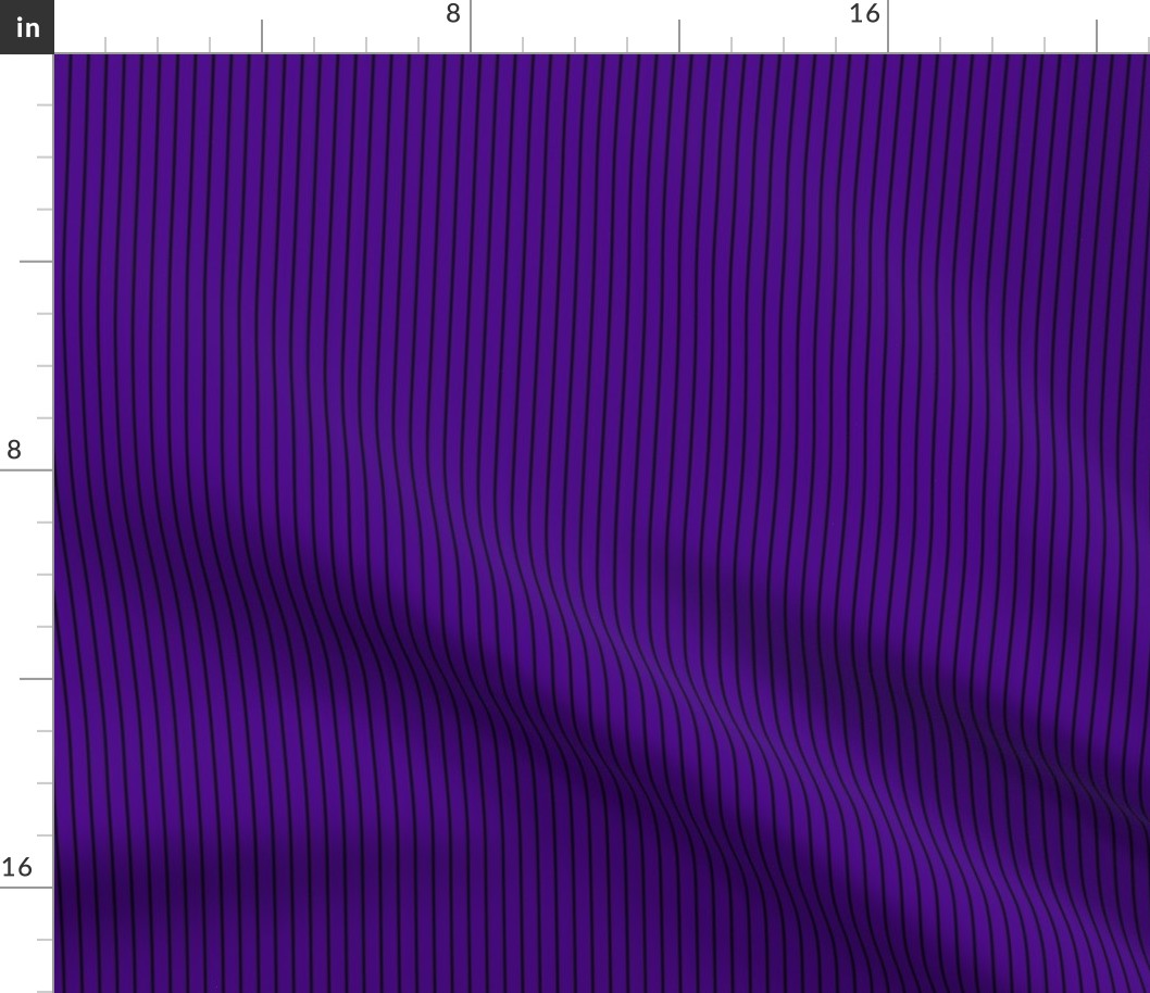 Small Vertical Pin Stripe Pattern - Royal Purple and Black