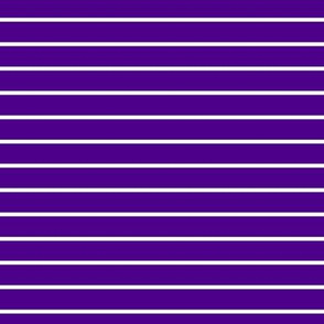 Horizontal Pin Stripe Pattern - Royal Purple and White