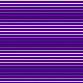 Small Horizontal Pin Stripe Pattern - Royal Purple and White