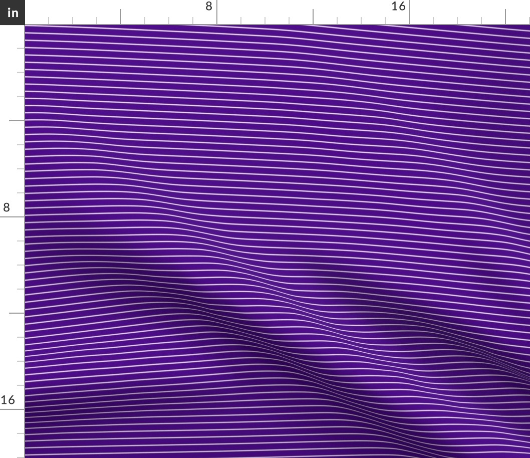 Small Horizontal Pin Stripe Pattern - Royal Purple and White