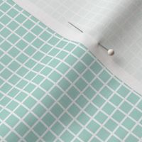 Small Grid Pattern - Pastel Mint and White