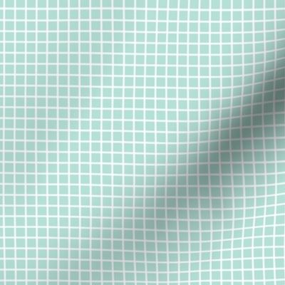 Small Grid Pattern - Pastel Mint and White