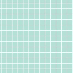 Grid Pattern - Pastel Mint and White