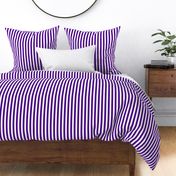Vertical Awning Stripe Pattern - Royal Purple and White
