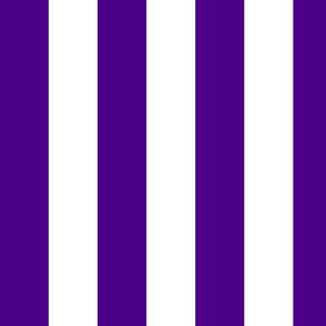Large Vertical Awning Stripe Pattern - Royal Purple and White