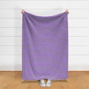 Horizontal Awning Stripe Pattern - Royal Purple and White