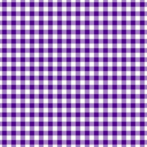 Small Gingham Pattern - Royal Purple and White