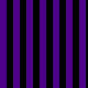 Vertical Awning Stripe Pattern - Royal Purple and Black
