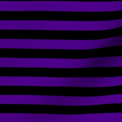 Horizontal Awning Stripe Pattern - Royal Purple and Black