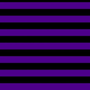 Horizontal Awning Stripe Pattern - Royal Purple and Black
