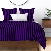 Large Vertical Awning Stripe Pattern - Royal Purple and Black