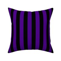 Large Vertical Awning Stripe Pattern - Royal Purple and Black