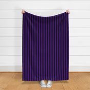 Large Vertical Awning Stripe Pattern - Royal Purple and Black