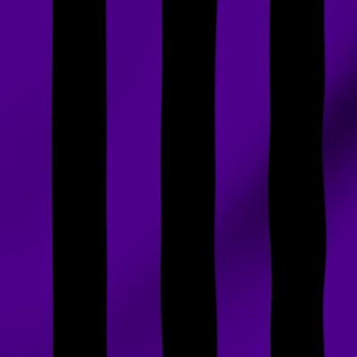 Large Vertical Awning Stripe Pattern - Royal Purple and Black