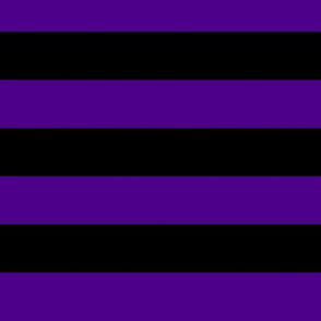 Large Horizontal Awning Stripe Pattern - Royal Purple and Black