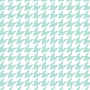 Houndstooth Pattern - Pastel Mint and White