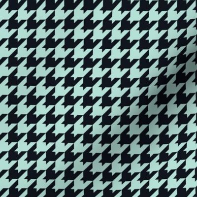 Houndstooth Pattern - Pastel Mint and Midnight Black