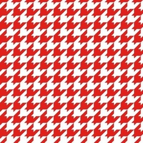 Houndstooth Pattern - Vivid Red and White