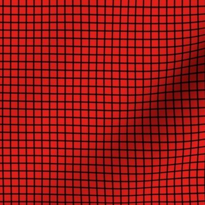 Small Grid Pattern - Vivid Red and Black