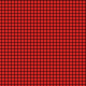 Small Grid Pattern - Vivid Red and Black