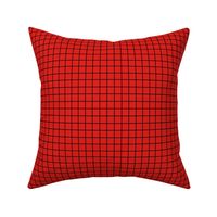 Grid Pattern - Vivid Red and Black