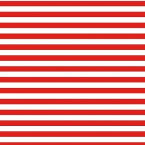 Horizontal Stripe Pattern - Vivid Red and White