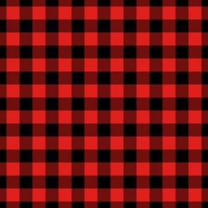 Gingham Pattern - Vivid Red and Black