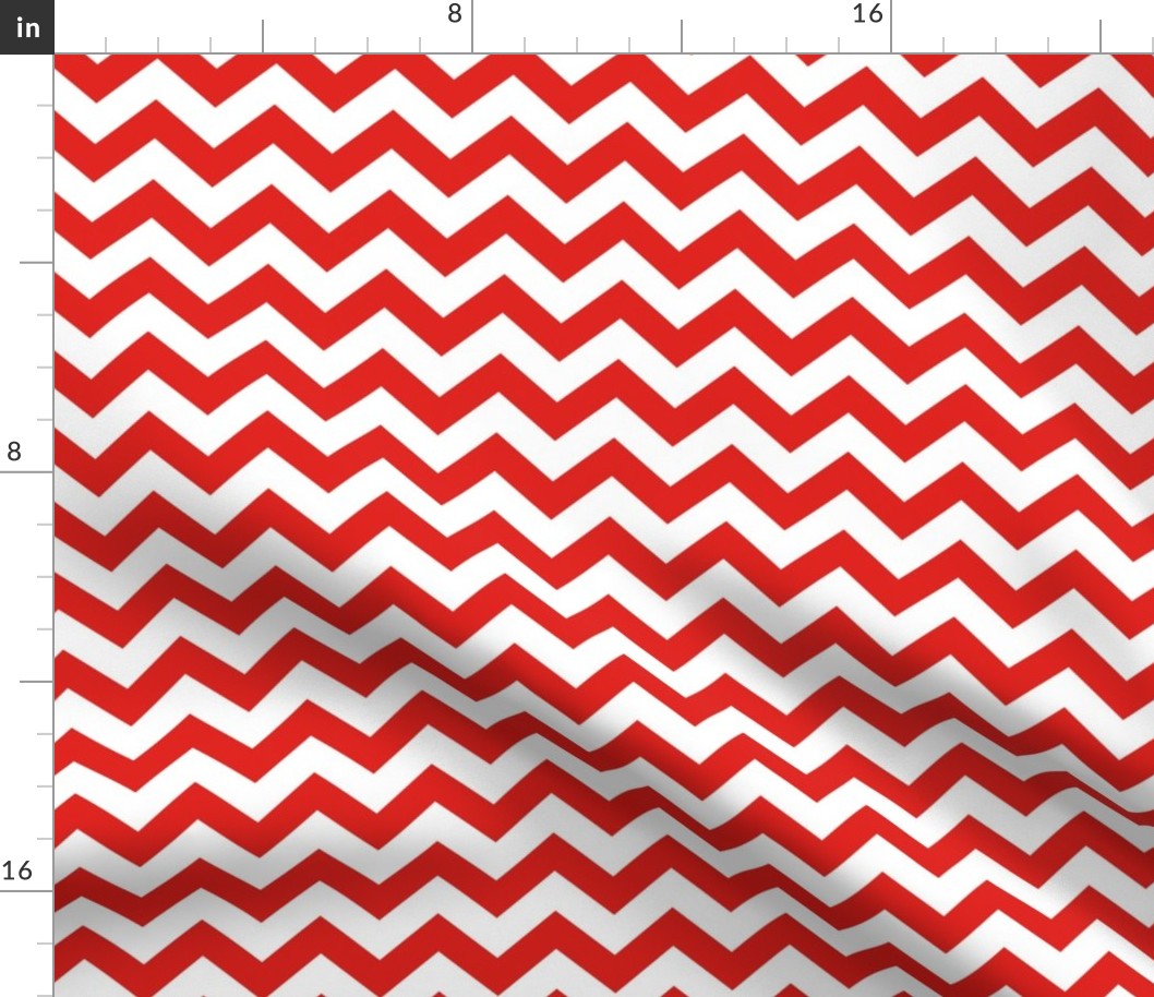 Chevron Pattern - Vivid Red and White