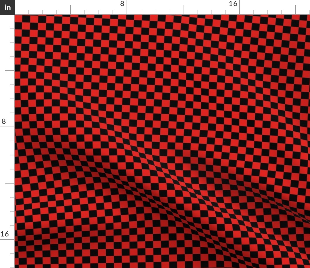 Checker Pattern - Vivid Red and Black